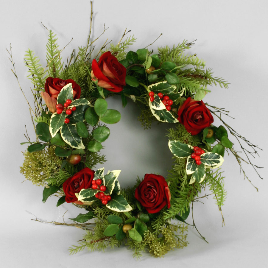 mixed rose wreath 