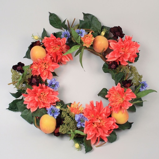 [6764] dahlia mix wreath 