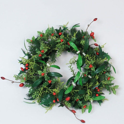 [5506] mixed mistletoe berry wreath 