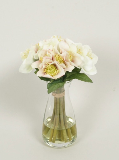 [881-1] christmas rose arrangement in water cream pink 